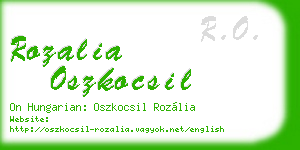 rozalia oszkocsil business card