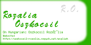 rozalia oszkocsil business card
